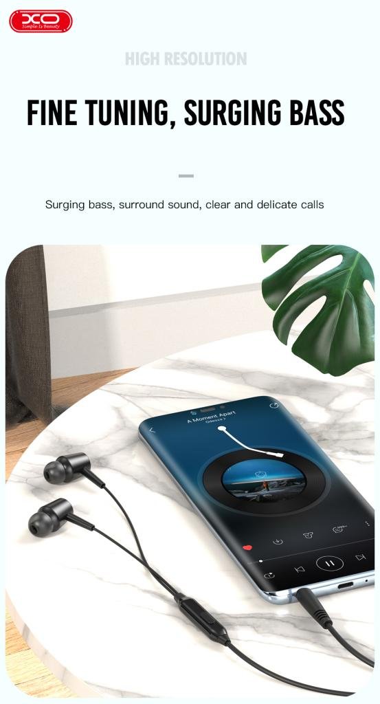 XO EP57 in-ear 3.5mm Handsfree Μαύρο (16.002.0065) - Image 2