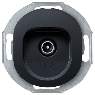 EON E612I.E1 TV aerial socket without cover frame for individual systems, soft-touch black (15.005.0144)