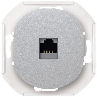 EON E616S.S Data socket without cover frame 1xRJ45 Cat 6A FTP, silver (15.005.0180)