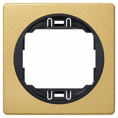 EON E6801.GE One-gang frame 80×80, gold with black holder (15.005.0162)