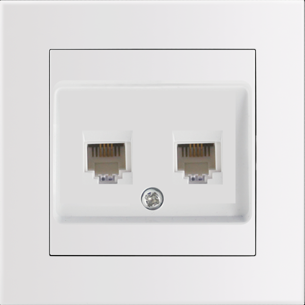 Entac Arnold Recessed wall LAN socket 2x Cat5 White (15.005.0106)