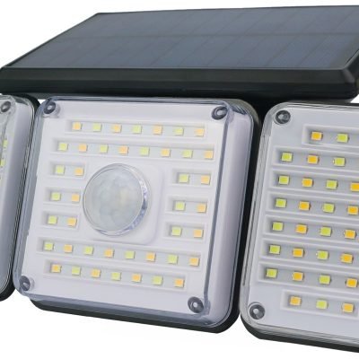 Entac Ηλιακός Προβολέας Τοίχου 2.3W SMD 3 Κεφαλές Φωτοκύτταρο + Τηλεχειριστήριο (15.007.0257)