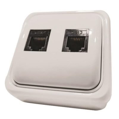 ΠΡΙΖΑ ΜΙΝΙ ΤΗΛΕΦΩΝΟΥ ΔΙΠΛΗ RJ11 6P4C ΛΕΥΚΗ IP20 (147-16244)