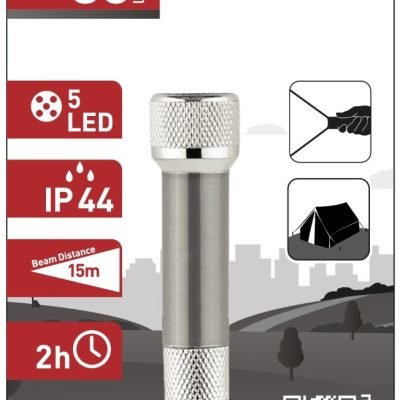 Entac Φακός 5 LED Μπρελόκ Ασημί (15.007.0085)