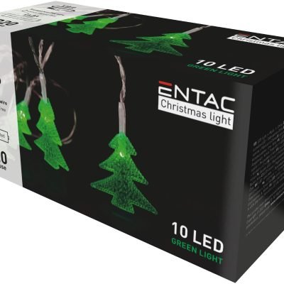 Entac Χριστουγεννιάτικα Εσωτερικά PVC Πράσινα Δέντρα 10 LED 1,65μ (2xAA Δεν περιλαμβ.) (15.004.0027)