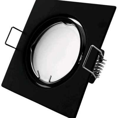 Avide GU10 Πλαίσιο Τετράγωνο Σαγρέ Μαύρο (15.001.0654)