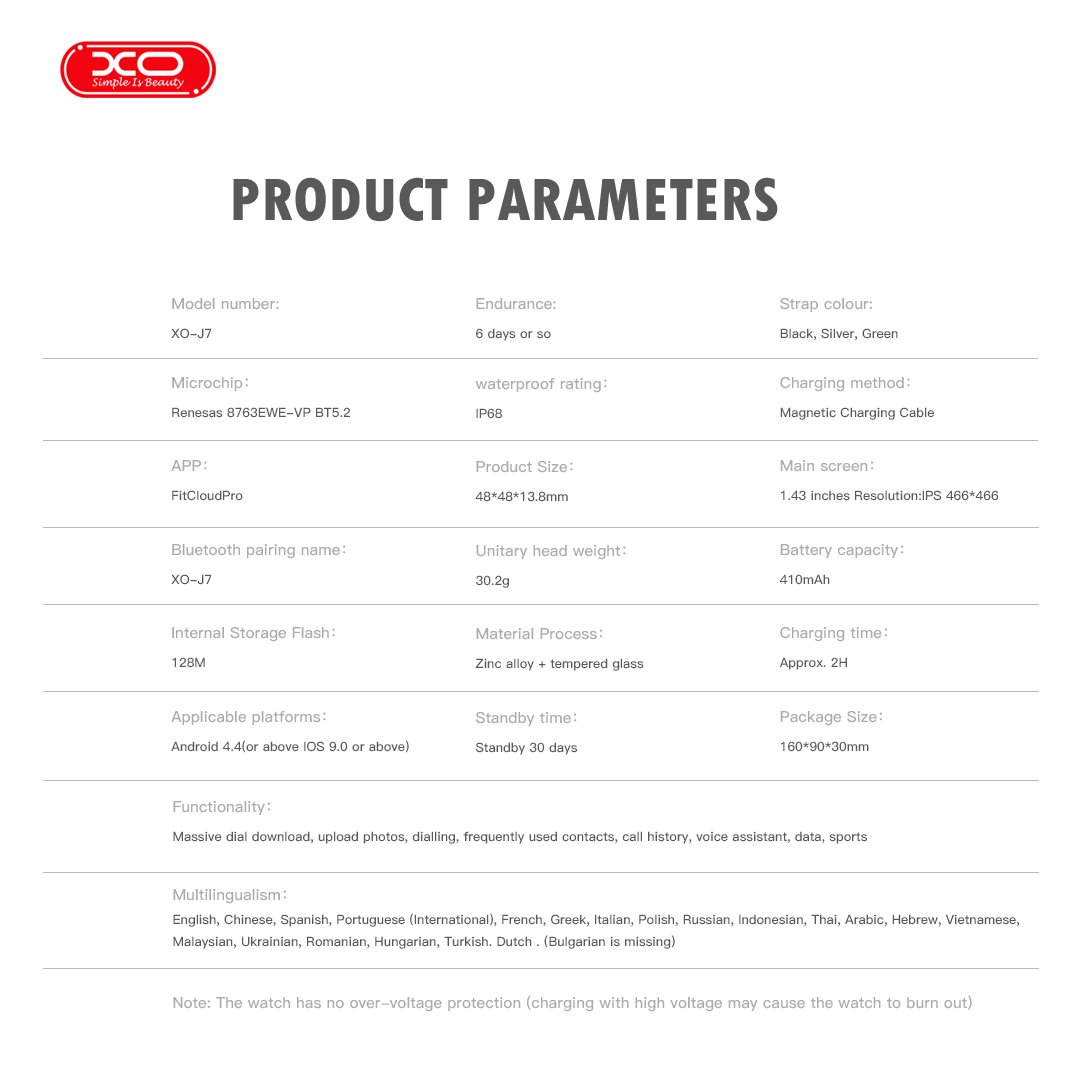 XO J7 Amoled Star Round Smart Sports Call Watch (Πράσινο) (16.001.0117) - Image 6