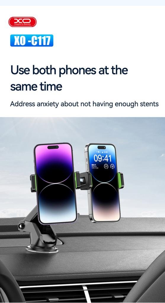 XO C117 Διπλή Βάση Αυτοκινήτου με Βεντούζα (16.006.0195) - Image 2