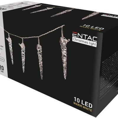 Entac Χριστουγεννιάτικα Εσωτερικά Πλαστική Βροχή 11εκ 10 LED 1,65μ (2xAA Δεν περιλαμβ.) (15.004.0026)