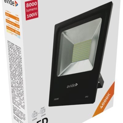 Avide LED Προβολέας Slim SMD 100W Λευκό 4000K (15.001.0609)