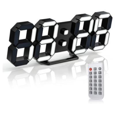 EDUP EH-LED1302B-3 Ρολόι τοίχου 3D LED 9,7″ Ξυπνητήρι με Τηλεχειριστήριο (30.006.0008)