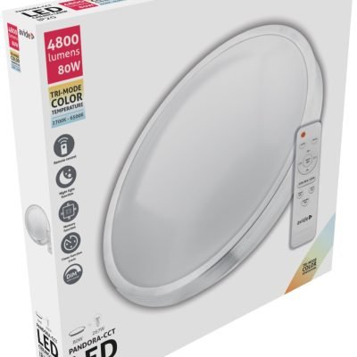 Avide LED Μοντέρνα Πλαφονιέρα Οροφής Pandora-CCT (Αλουμίνιο) 80W με Τηλεχειριστήριο (15.001.0587)