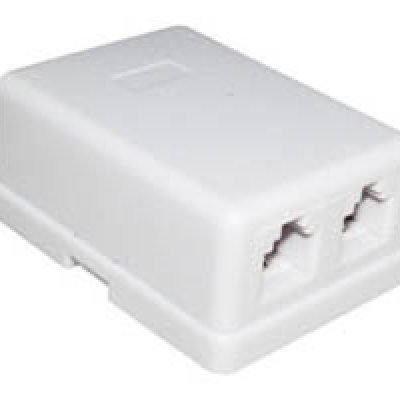 Πρίζα Τηλεφώνου Εξωτερική Αυτοκόλλητη Διπλή (05.005.0039)