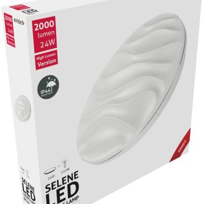 Avide LED Μοντέρνα Πλαφονιέρα Οροφής Selene 24W IP44 380*70mm Θερμό 3000K (15.001.0577)