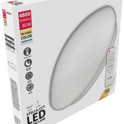 Avide LED Μοντέρνα Πλαφονιέρα Οροφής Stella-CCT 80W (40+40) με Τηλεχειριστήριο (15.001.0599)