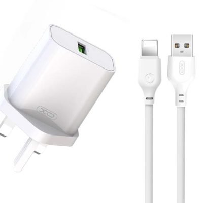XO L103 (UK) QC3.0 18W Φορτιστής με Καλώδιο Lightning (NB103) (16.006.0292)