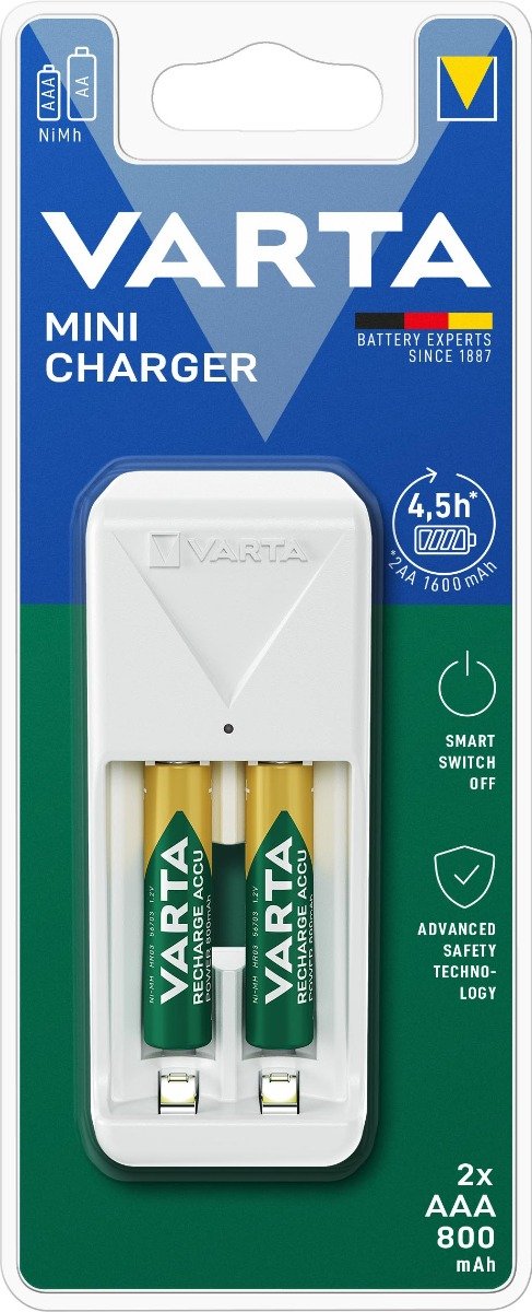 VARTA 57656 Mini Φορτιστής, 2xAAA 56703 800mAh (01.010.0032) - Image 2