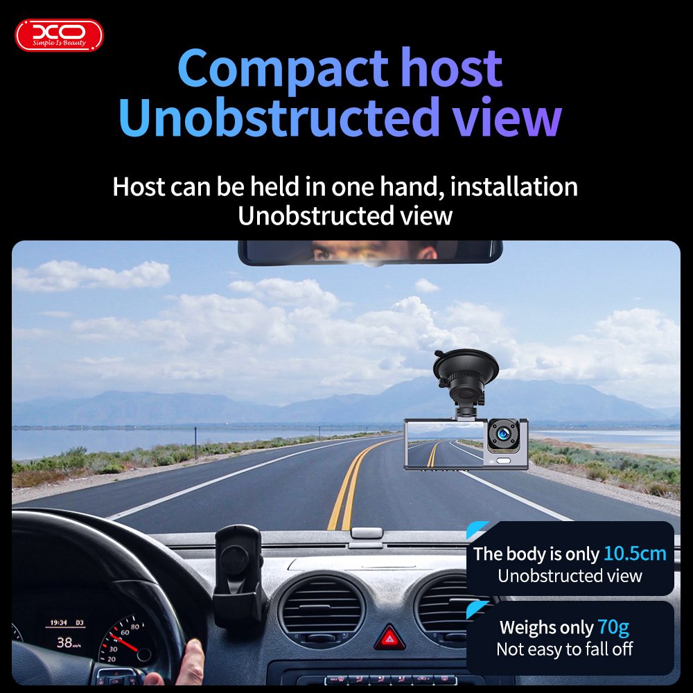 XO XJ03 Εμπρός και πίσω διπλή βιντεοκάμερα 1080 HD (16.001.0146) - Image 5