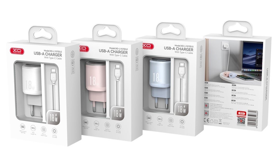 XO L157(EU) QC3.0 18W Φορτιστής με Καλώδιο Micro Μπλε (16.006.0347) - Image 2