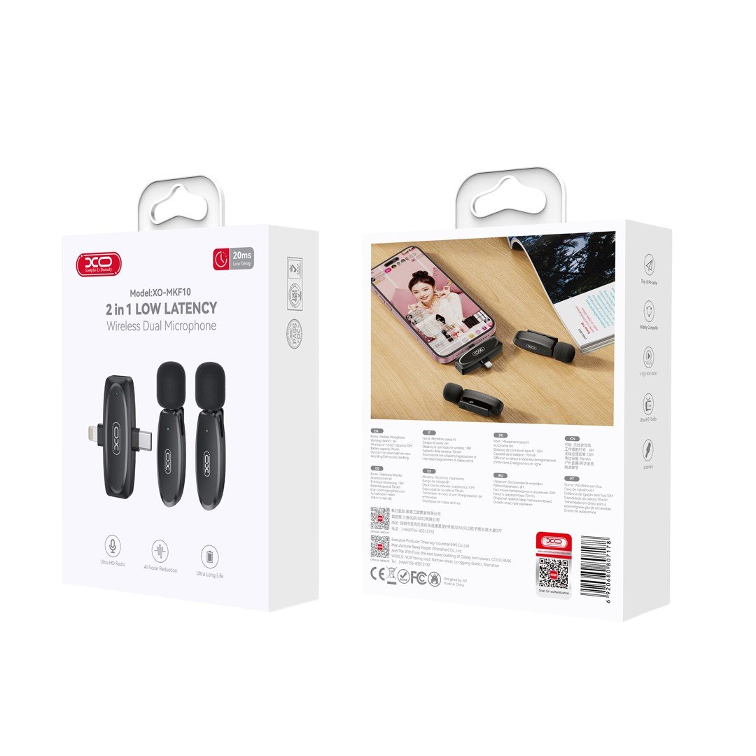 XO MKF10 Type-C+Lightning 2-σε-1 Ασύρματο Μικρόφωνο (16.001.0227) - Image 6