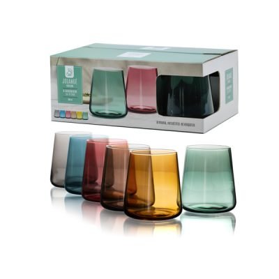 Σετ 6 ποτήρια 380cc γυάλινα, πολύχρωμα [77616112]