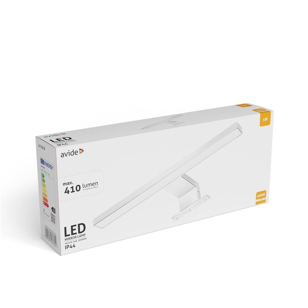 Avide LED Τετράγωνο Φωτιστικό Καθρέφτη Chrome Plastic 300mm NW 4000K 5W IP44 (15.001.2088) - Image 3