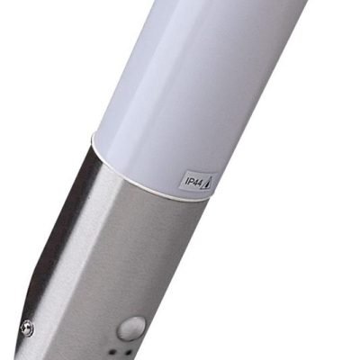 Avide Επιτοίχιο Φωτιστικό Εξωτερικού Χώρου Boca 1xE27 PIR IP44 Satin Nickel (15.001.1581)