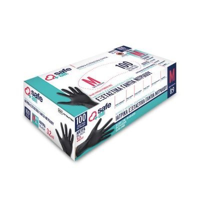 ΓΑΝΤΙΑ ΝΙΤΡΙΛΙΟΥ MIAΣ ΧΡΗΣΗΣ ΧΩΡΙΣ ΠΟΥΔΡΑ ΜΑΥΡΟ MEDIUM 100TΕΜ (147-90976)