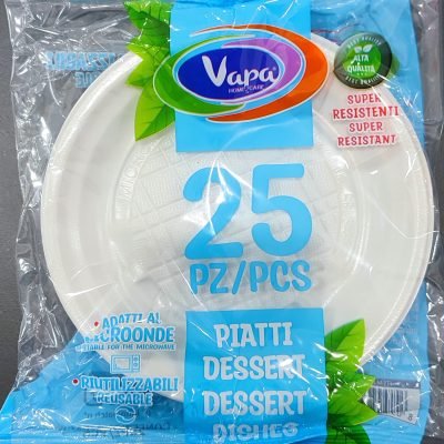 Πιάτο Vapa επιδόρπιο επαναχρησιμοποιούμενο micro 25 τεμ /κιβώτιο 40 τεμ
