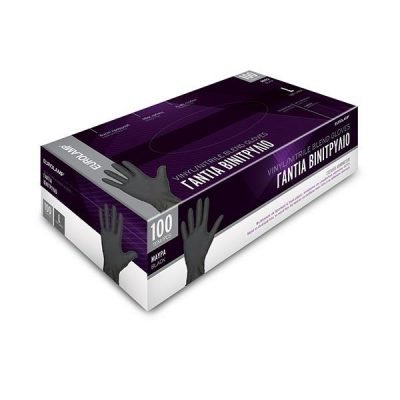 ΓΑΝΤΙΑ ΒΙΝΙΤΡΥΛΙΟ ΣΥΝΘΕΤΙΚΑ ΜΙΑΣ ΧΡΗΣΗΣ ΧΩΡΙΣ ΠΟΥΔΡΑ ΜΑΥΡΑ ΜΕΓΕΘΟΣ LARGE 100ΤΕΜ (147-90992)