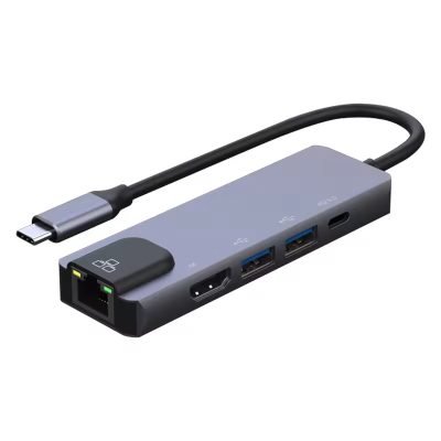 Αντάπτορας 5in1 RJ45 USB3.0x2 PD 4K 60HZ HDTV (06.005.0107)