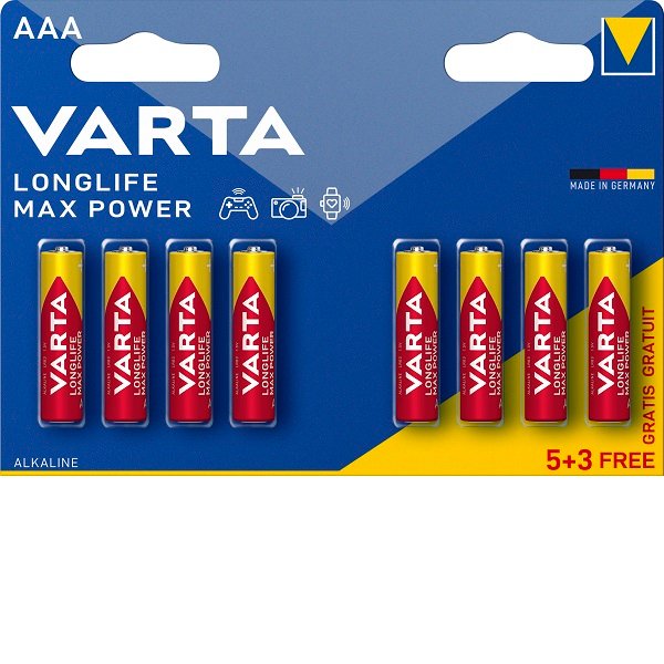 Μπαταρία Varta Longlife Max Power Αλκαλική Mignon AAA B5+3 (01.001.0154)