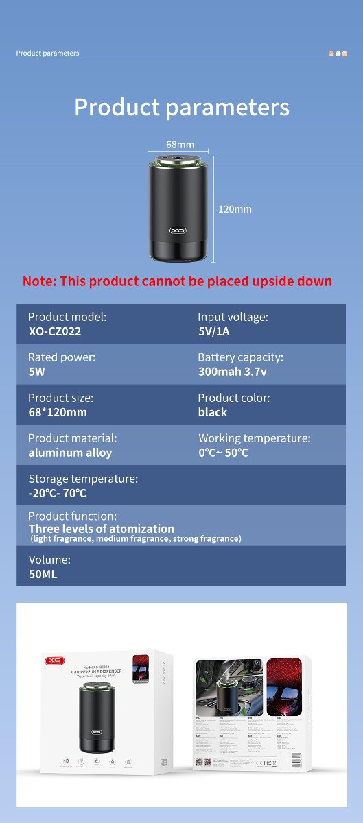 XO CZ022 Αρωματικός Υγραντήρας Αυτοκινήτου (16.008.0047) - Image 7