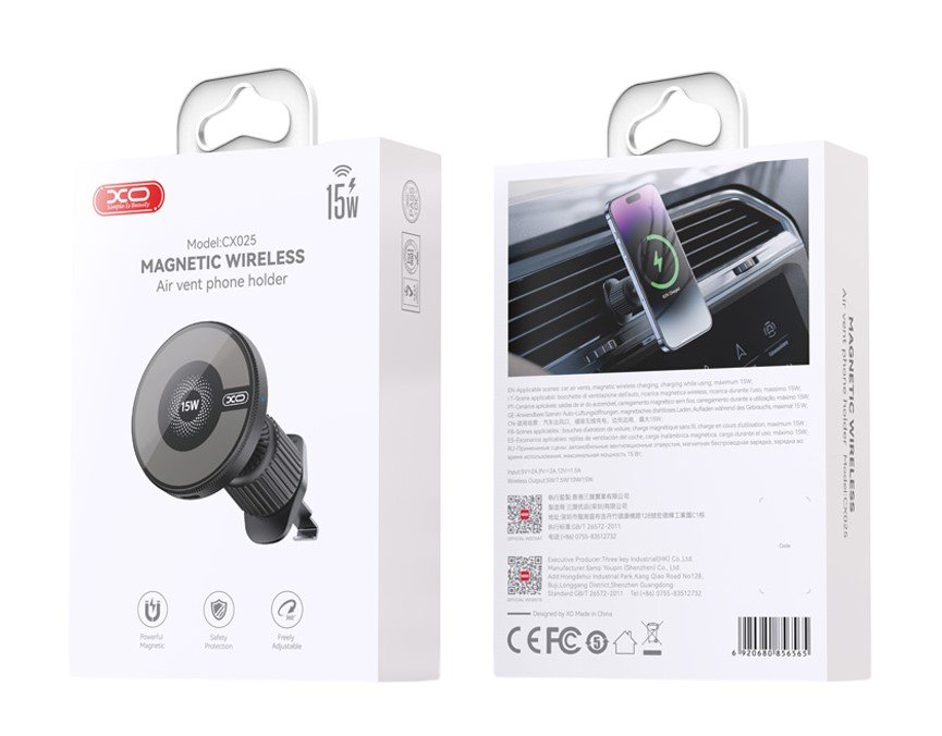 XO CX025 Magsafe Μαγνητικός Ασύρματος Φορτιστής Αυτοκινήτου 15W (16.006.0359) - Image 2