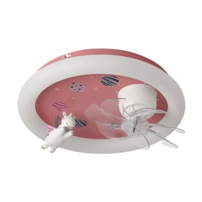 ΑΝΕΜΙΣΤΗΡΑΣ ΟΡΟΦΗΣ ΠΑΙΔΙΚΟΣ ΜΟΝΟΚΕΡΟΣ ΡΟΖ 15W ΜΕ LED ΦΩΣ 48W ΚΑΙ ΚΟΝΤΡΟΛ (300-25059)