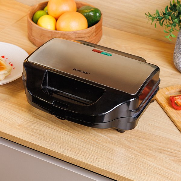 ΤΟΣΤΙΕΡΑ ΜΑΥΡΗ INOX ΜΕ ΑΠΟΣΠΩΜΕΝΕΣ ΠΛΑΚΕΣ ΓΚΡΙΛ ΓΙΑ 2 ΤΟΣΤ 900W (300-70033) - Image 4