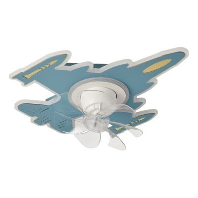 ΑΝΕΜΙΣΤΗΡΑΣ ΟΡΟΦΗΣ ΠΑΙΔΙΚΟΣ ΑΕΡΟΠΛΑΝΟ ΜΠΛΕ 24W ΜΕ LED ΦΩΣ 63W ΚΑΙ ΚΟΝΤΡΟΛ (300-25060)