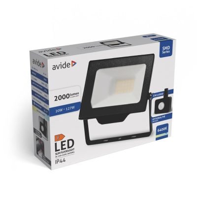 Avide LED Προβολέας SMD 20W CW 6400K Quick conn. με Προαιρετικό PIR (15.001.2104)