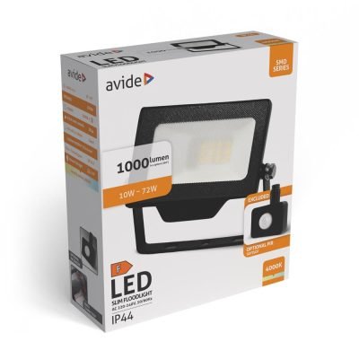 Avide LED Προβολέας SMD 10W NW 4000K με Προαιρετικό PIR (15.001.2103)