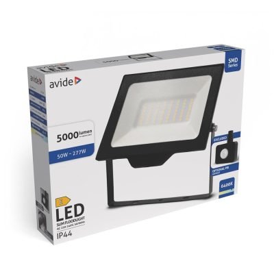Avide Προβολέας LED SMD 50W CW 6400K με Γρήγορη σύνδεση και Προαιρετικό PIR (15.001.2116)