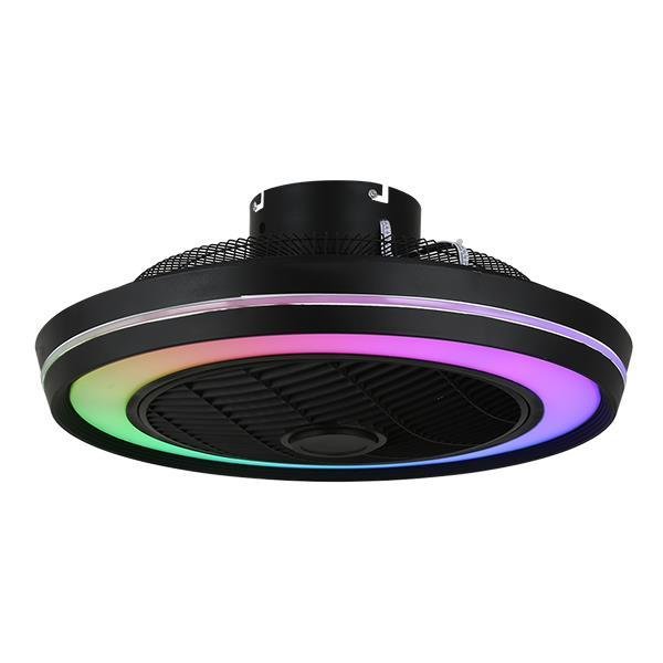 ΑΝΕΜΙΣΤΗΡΑΣ ΠΛΑΦΟΝΙΕΡΑ ΟΡΟΦΗΣ ΜΑΥΡΟΣ RGB Φ51 DC 20W (300-25045)