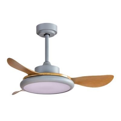 ΑΝΕΜΙΣΤΗΡΑΣ ΟΡΟΦΗΣ ΓΚΡΙ ΚΑΙ ΞΥΛΟ ΜΕ LED ΦΩΣ ΚΑΙ ΚΟΝΤΡΟΛ Φ107 DC 35W (300-25038)