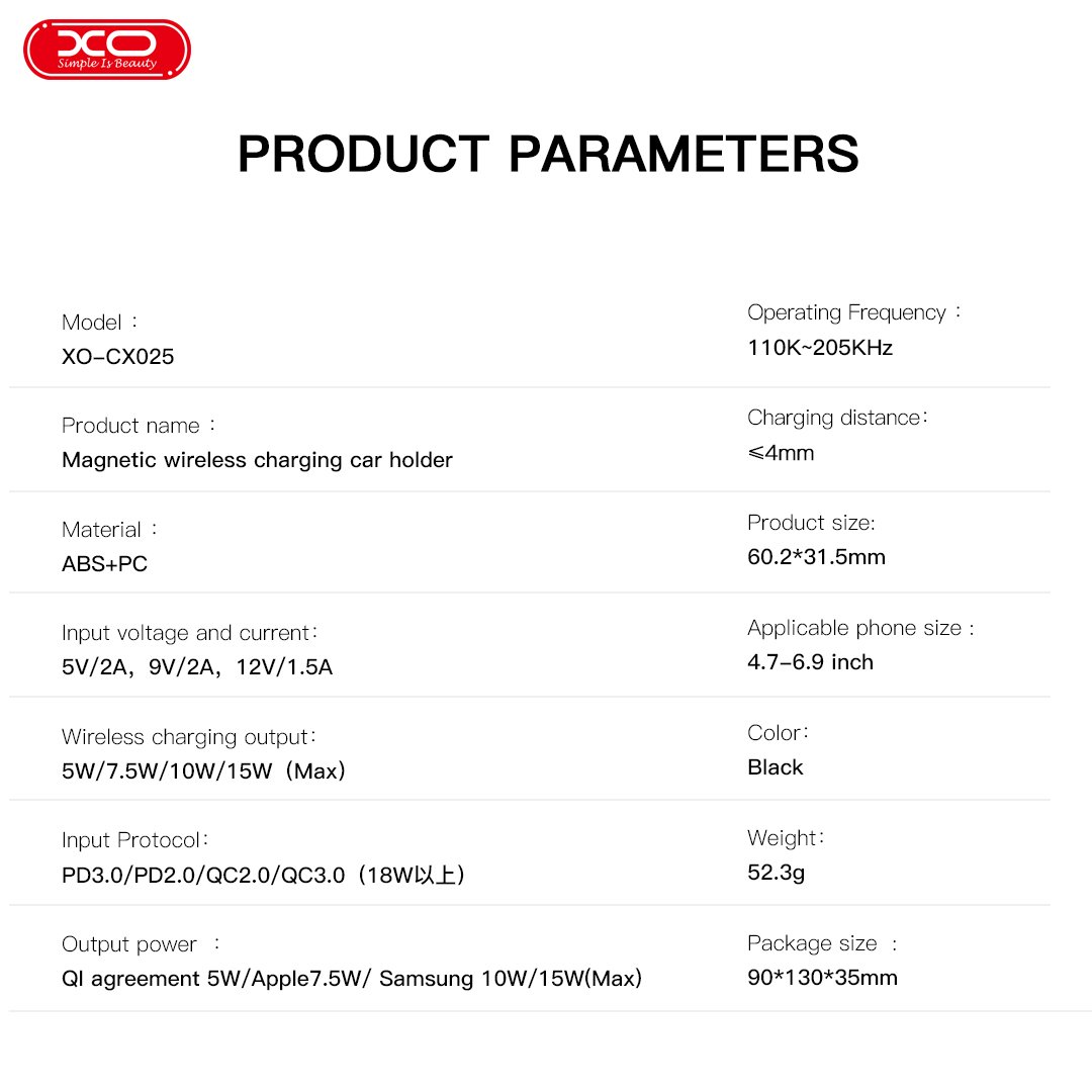 XO CX025 Magsafe Μαγνητικός Ασύρματος Φορτιστής Αυτοκινήτου 15W (16.006.0359) - Image 3