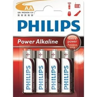 Philips Power Alkaline Μπαταρία LR6P4B/10 AA (4τμχ) (01.001.0002)