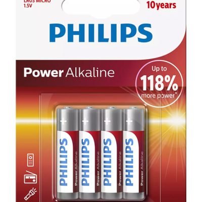 Philips Power Alkaline Μπαταρία LR03P BL4 AAA (4τμχ) (01.001.0003)