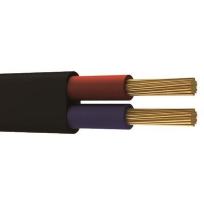 ΚΑΛΩΔΙΟ ΕΥΚΑΜΠΤΟ ΟΒΑΛ H03VVH2-F 2X0,75mm² ΜΑΥΡΟ (100m/roll) (150-19001)