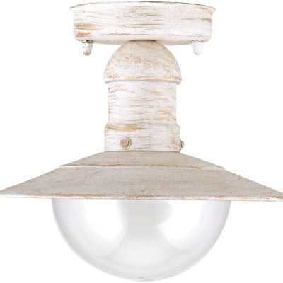 Avide Εξωτερικό Φωτιστικό Οροφής Imperial 1xE27 IP44 Αντίκα Λευκό (15.001.1528)