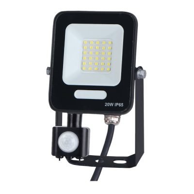 ΠΡΟΒΟΛΕΑΣ LED 20W SMD ΜΕ ΠΕΡΙΣΤΡΕΦΟΜΕΝΟ ΑΝΙΧΝΕΥΤΗ ΚΙΝΗΣΗΣ ΜΑΥΡΟΣ IP54 3000K PLUS (147-69065)