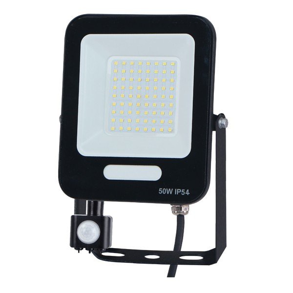 ΠΡΟΒΟΛΕΑΣ LED 50W SMD ΜΕ ΠΕΡΙΣΤΡΕΦΟΜΕΝΟ ΑΝΙΧΝΕΥΤΗ ΚΙΝΗΣΗΣ ΜΑΥΡΟΣ IP54 3000K PLUS (147-69071)
