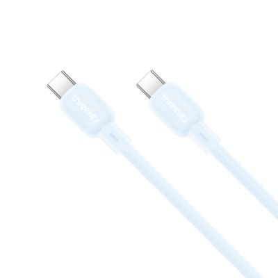 ThreeKey TK-NB09 Καλώδια Σιλικόνης Type-C σε Type-C 60W Μπλε (16.005.0370)